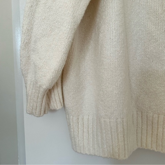 Free People Brookside Tunic Sweater Ivory V Neck - Picture 7 of 10